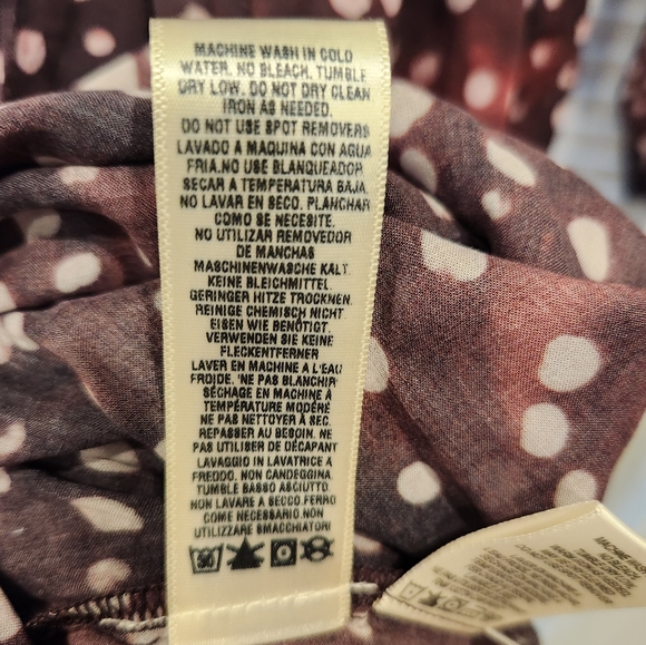 Anthropologie Cloth & Stone Printed Midi Dress, Wine, Size US S - Picture 10 of 13